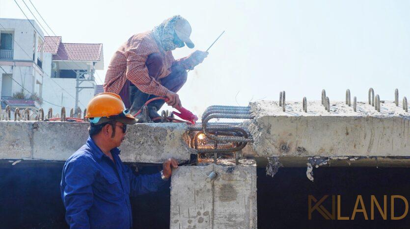 Trên công trường cầu Trần Hoàng Na nhiều lần cam kết vẫn không kịp tiến độ khoanamland13