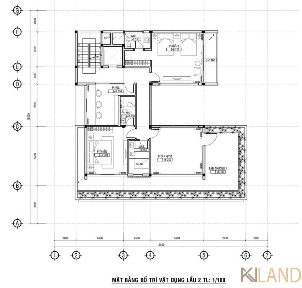 Mẫu biệt thự 3 tầng mặt tiền rộng 20m hiện đại đầy sang chảnh 12 biet thu 3 tang mat tien rong 20m 9