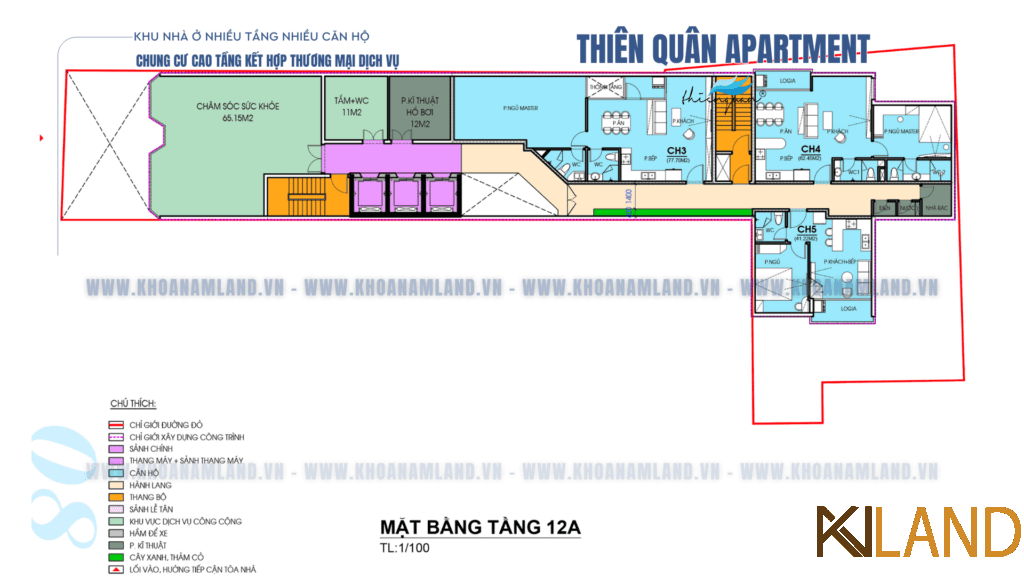 MẶT BẰNG TẦNG 12A CHUNG CƯ THIÊN QUÂN APARTMENT BẤT ĐỘNG SẢN CẦN THƠ KHOANAMLAND.VN