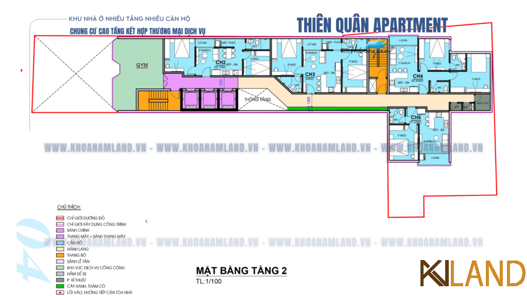 MẶT BẰNG TẦNG 2 CHUNG CƯ THIÊN QUÂN APARTMENT BẤT ĐỘNG SẢN CẦN THƠ KHOANAMLAND.VN