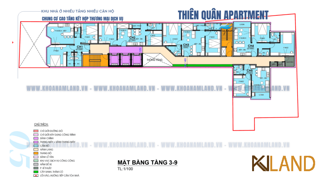 MẶT BẰNG TẦNG 3-9 CHUNG CƯ THIÊN QUÂN APARTMENT BẤT ĐỘNG SẢN CẦN THƠ KHOANAMLAND.VN