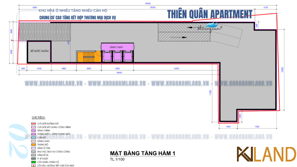 MẶT BẰNG TẦNG HẦM 1 CHUNG CƯ THIÊN QUÂN APARTMENT BẤT ĐỘNG SẢN CẦN THƠ KHOANAMLAND.VN