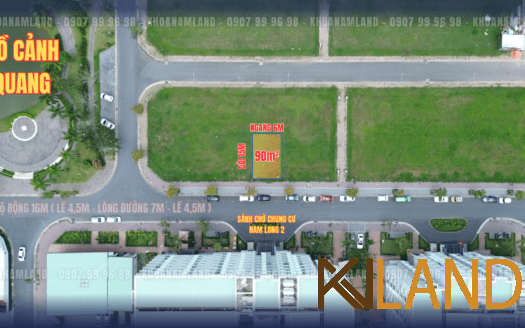 Nền Đối Diện Chung Cư Nam Long 2 Cần Thơ – Lô 9A, 90m², Lộ 16m, Giá 3,x Tỷ